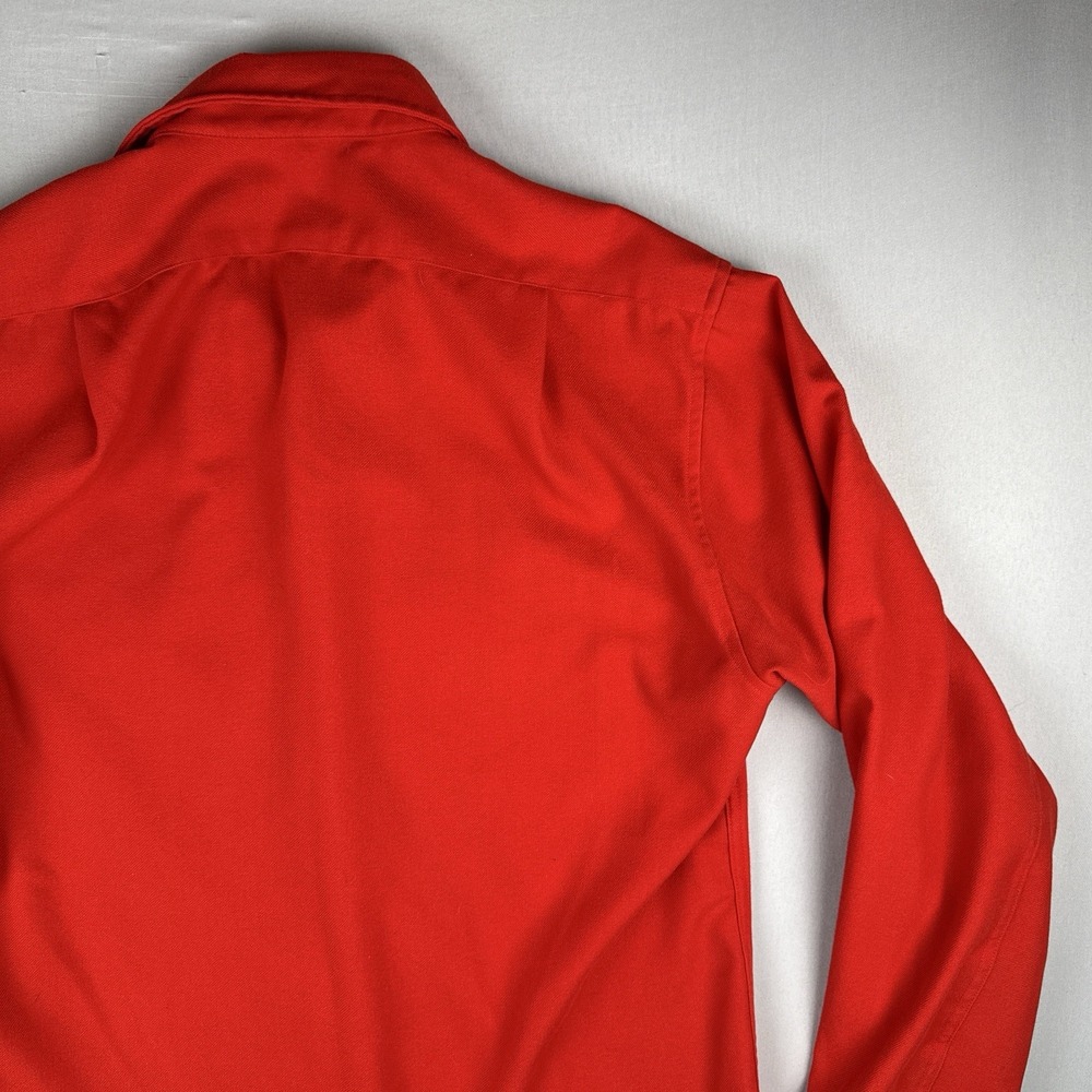 Vintage 80s Cabelas Button Up Hunting Shirt Medium Red USA Made - Picture 10 of 14